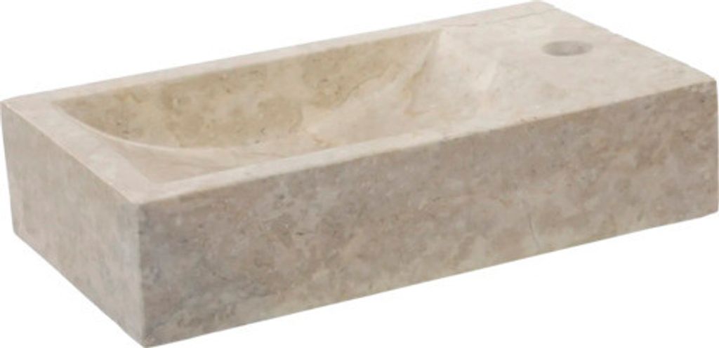 Differnz Handwaschbecken Hura L 40 x 22 cm Marmor creme mit Produktbild 