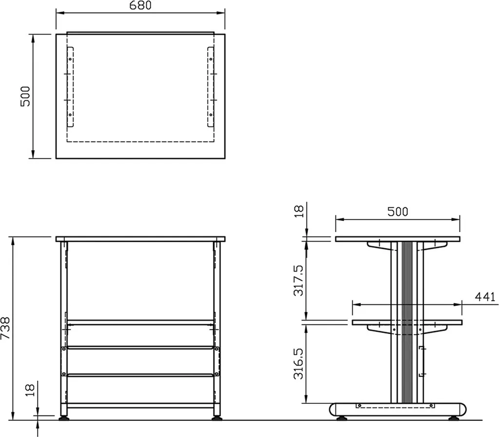 Table d'imprimante ROLINE haute capacité de charge grise - 3