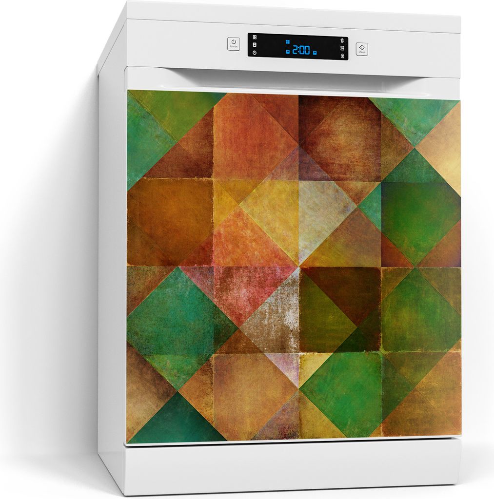 DEQORI Magnetmatte Spülmaschine beschreibbar 60x60 cm 'Erdiges Mosaikspiel' Magnetfolie