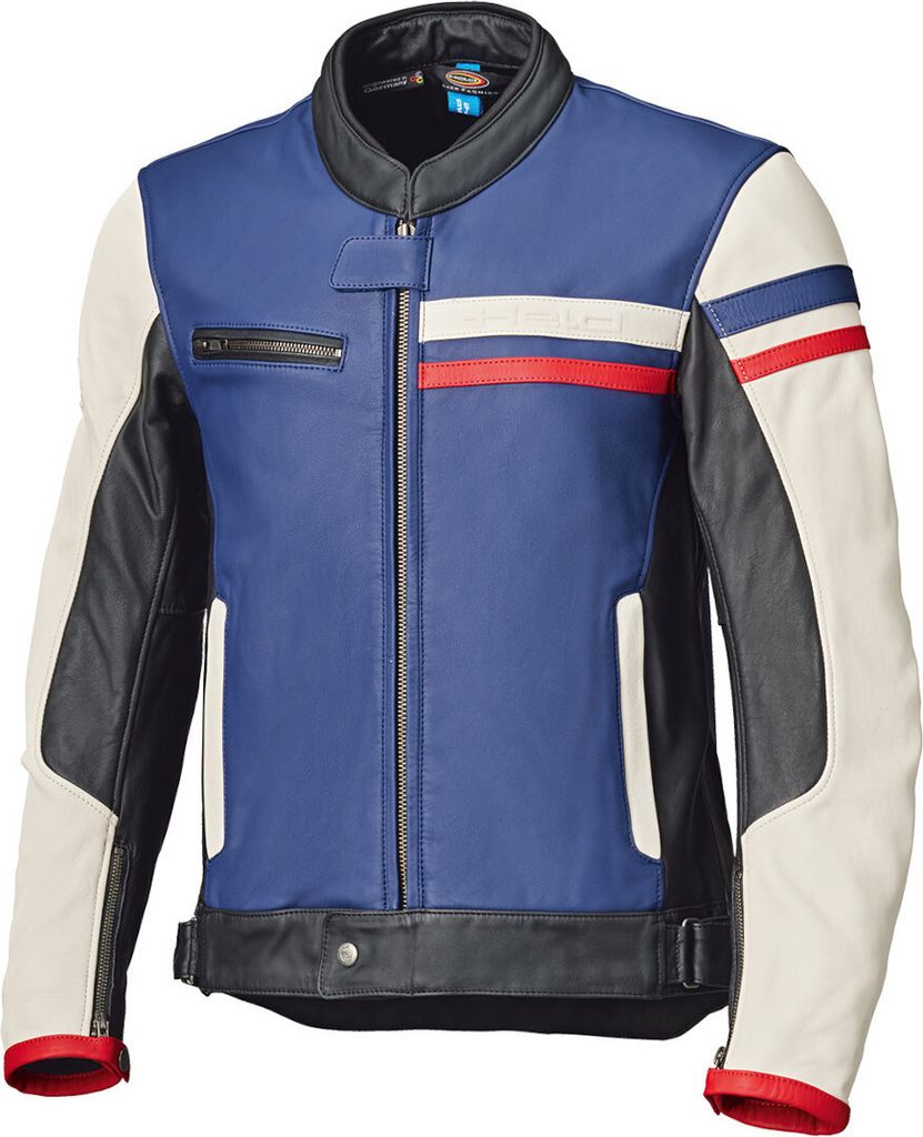 Held Midway Motorrad Lederjacke, blau/rot/weiß, 52