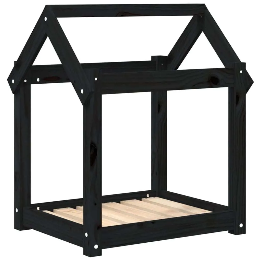 Letto per cani vidaXL Nero 61x50x70 cm | Cuccia in Pino Massiccio