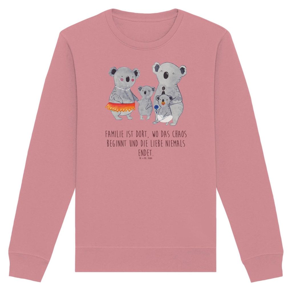 Mr. & Mrs. Panda Baumwoll Sweatshirt Koala Familie Größe L - Canyon Pink - Geschenk, Mama, Muttertag, Bio-Pullover, Kinder, Koalas, Family, Pullo...