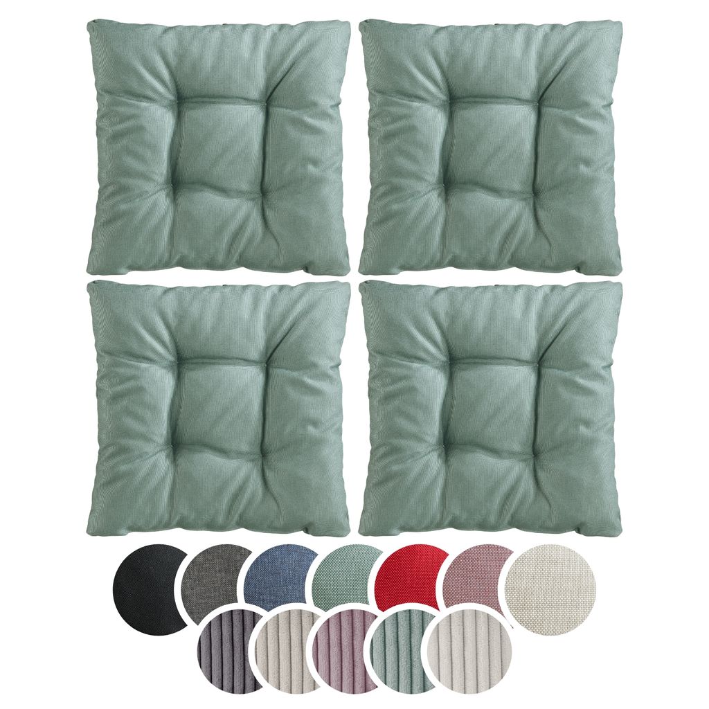 sleepling – 4er Set Stuhlkissen, Sitzkissen, weicher Produktbild 