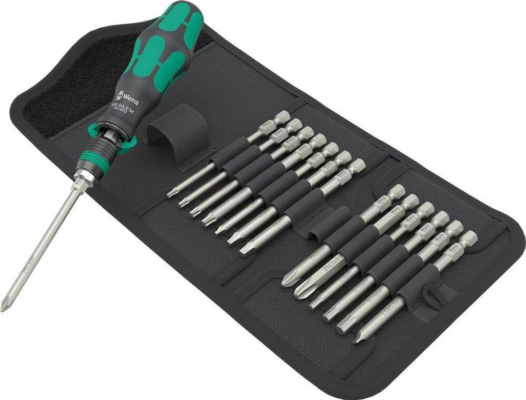 Wera Kraftform Kompakt 838 RA-R M Imperial Set 1 Bits-Handhalter 1/4", 15-teilig