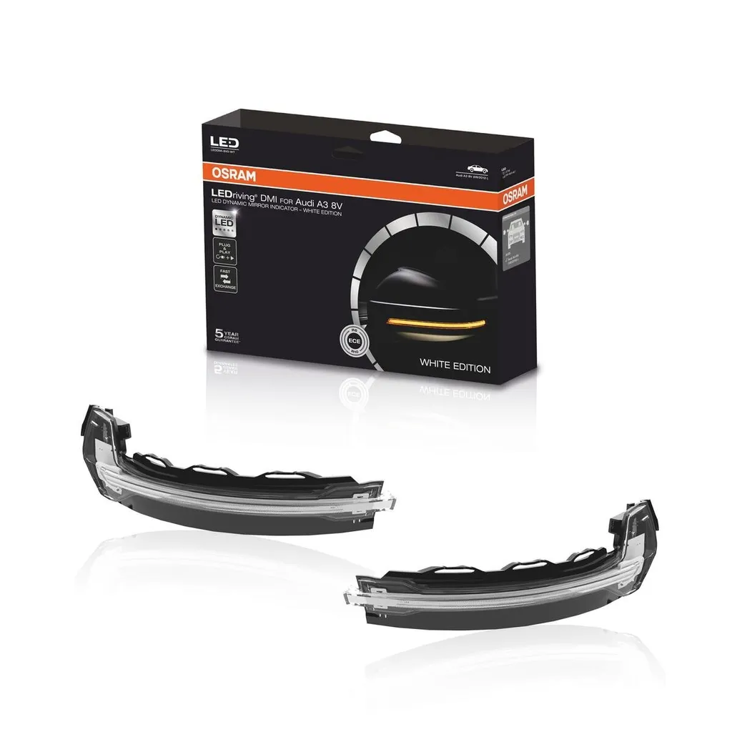Clignotants LED Dynamiques OSRAM White Edition pour Rétroviseurs Audi A3 - 14