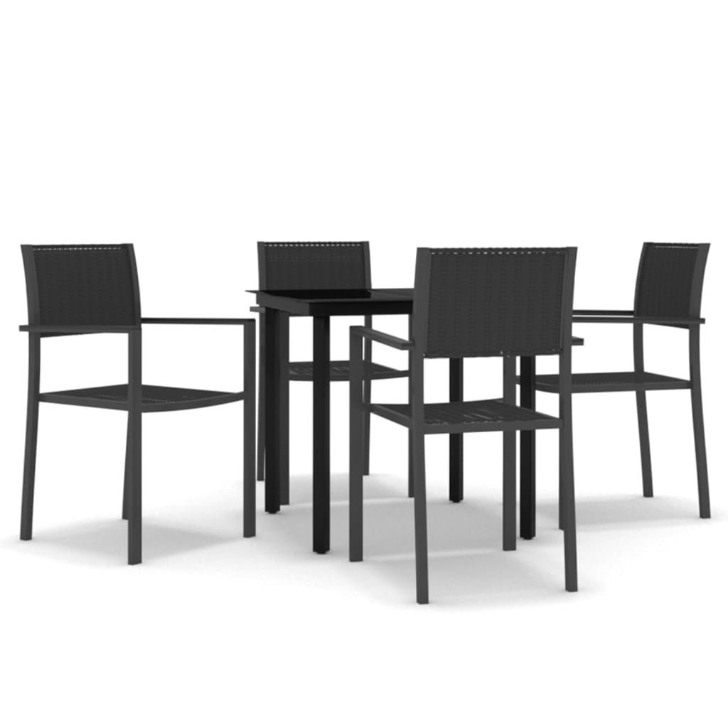 "WINTER SALE" 5-tlg. Garten-Essgruppe - elegantes Design - Sitzgruppe/Gartenmöbel-Set - Schwarz - Terassenmöbel NeuMöbel671092