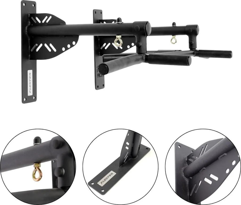 Barre de traction Drago noire en acier renforcé avec grip confort