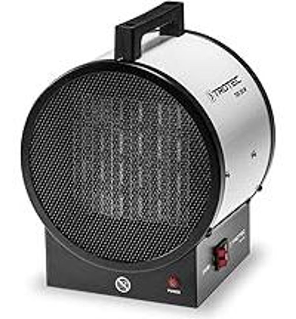 TROTEC Bauheizer elektrisch TDS 20 M – Heizleistung 1,5 kW / 3 kW – Elektroheizer Luftmenge 290 m³/h – Heizlüfter mit Thermostat, Keramik