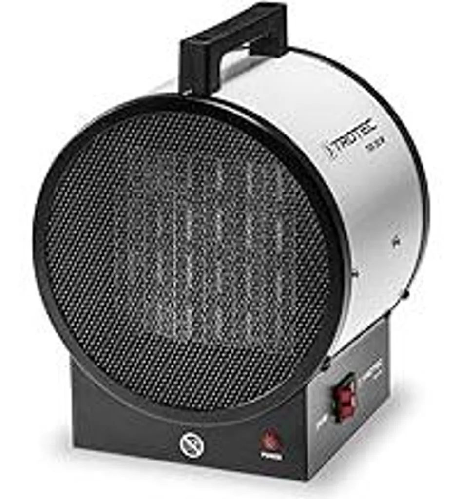 Riscaldatore elettrico per cantieri TROTEC TDS 20 M – Potenza termica 1,5 kW / 3 kW – Riscaldatore elettrico Portata d'aria 290 m³/h – Termoventilatore con termostato, Vetroceramica