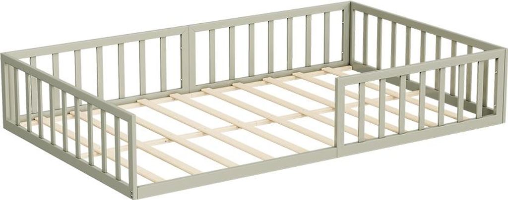 Bodenbett aus Metall Vitalispa Minno Greige 205 x 125 cm ohne Matratze, Model 56641