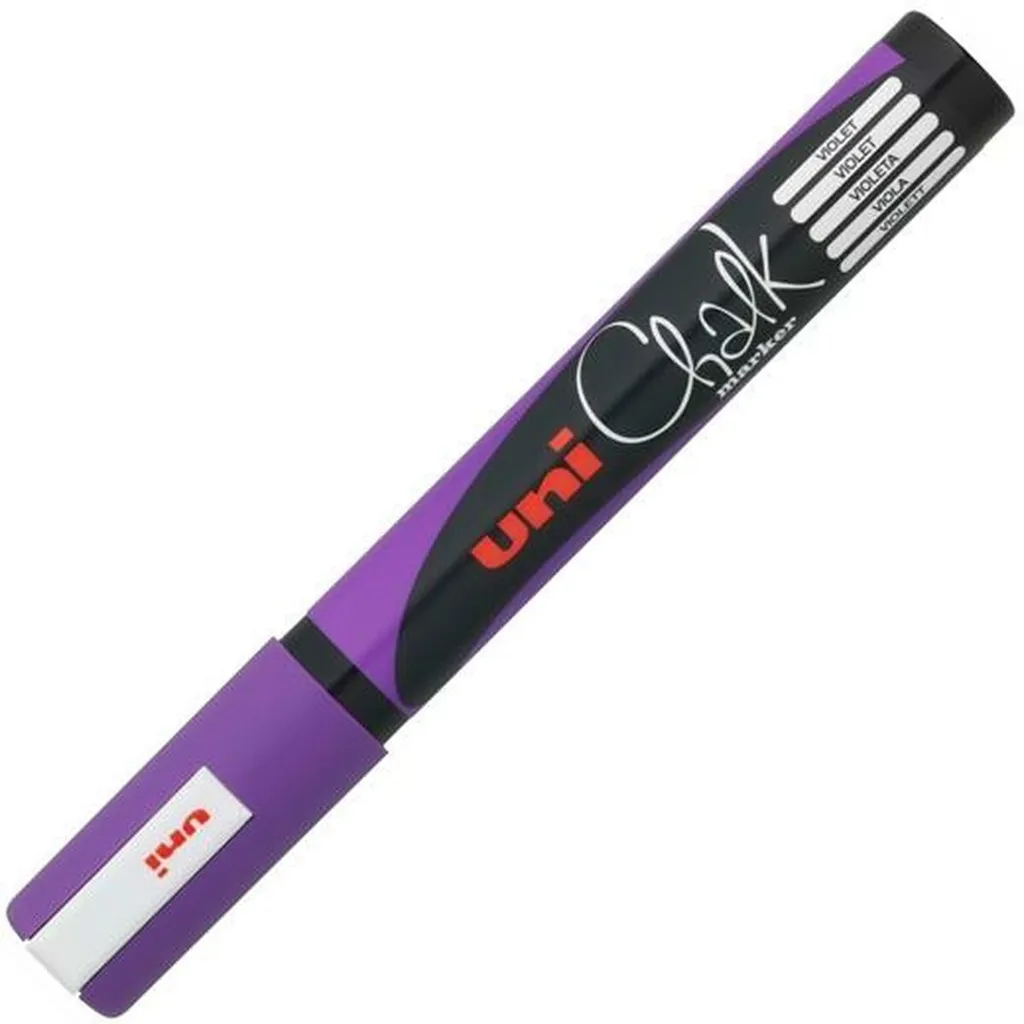 Pennarello Gesso Viola Uni-Ball PWE-5M 6 pz per Vetrine e Lavagne