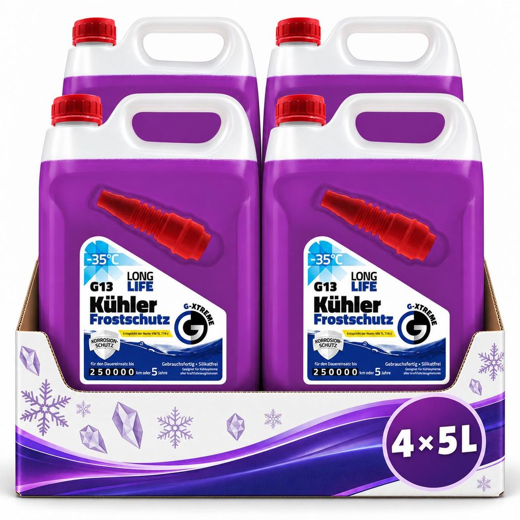 G-XTREME Kühlerfrostschutz G13 bis -35 °C, 4 x 5 L (20 L) Produktbild  KI-generiertes Bild