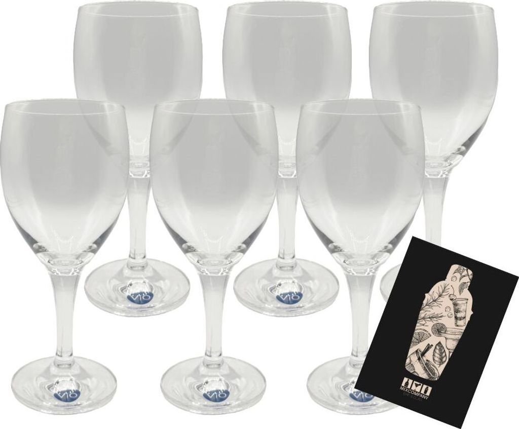 6 x Apollinaris Vio Wasser Glas 0,2l Stielglas Tulpe – Transparentes Glas für Softdrinks & Wasser