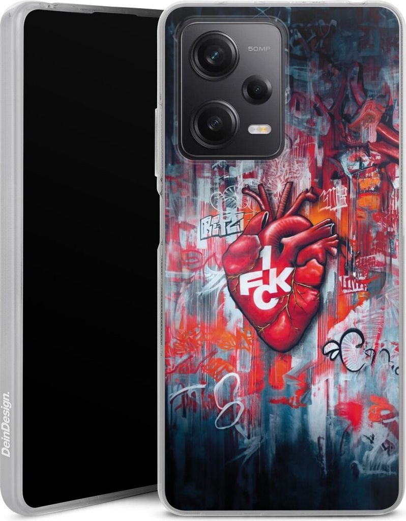 DeinDesign Handyhülle für Xiaomi Redmi Note 12 Pro 5G Silikon Hülle Case Smartphone Schutzhülle 1. FC Kaiserslautern 1. FCK Herz
