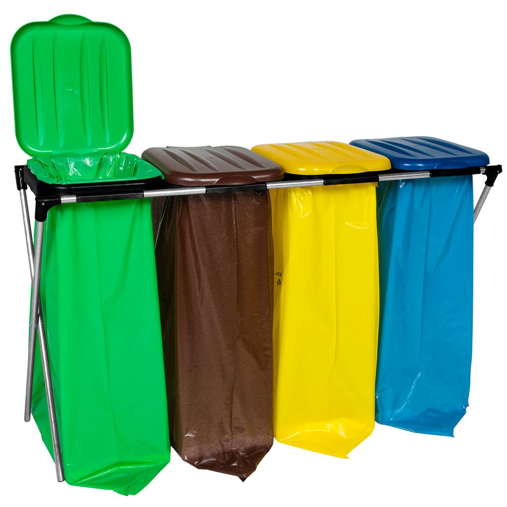Support de sacs de tri des déchets 120L - 4 types de Image du produit 