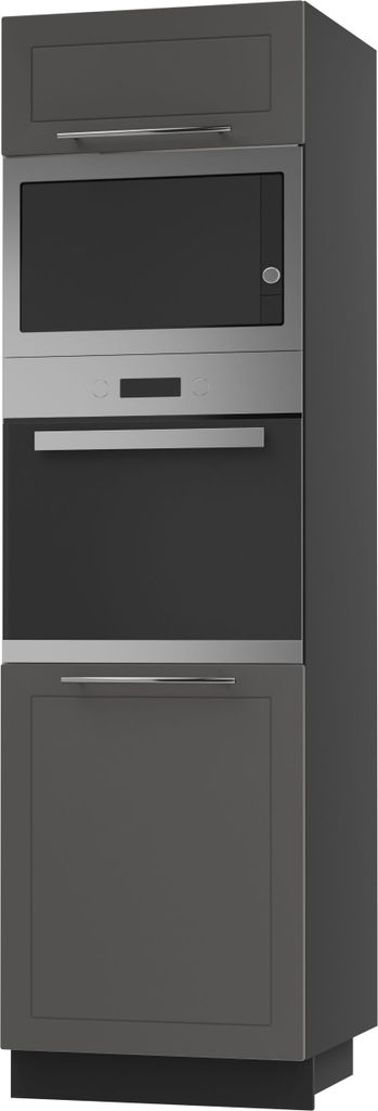 Backofenschrank Kvantum Q-D14/RU/60/207 mit Klappe 60cm Korpus- & Frontfarbe wählbar,graphit matt,schwarz