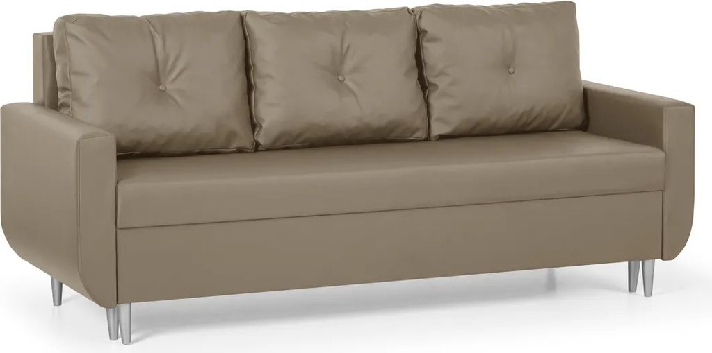 3-Sitzer-Sofa mit Schlaffunktion ROT - Beige