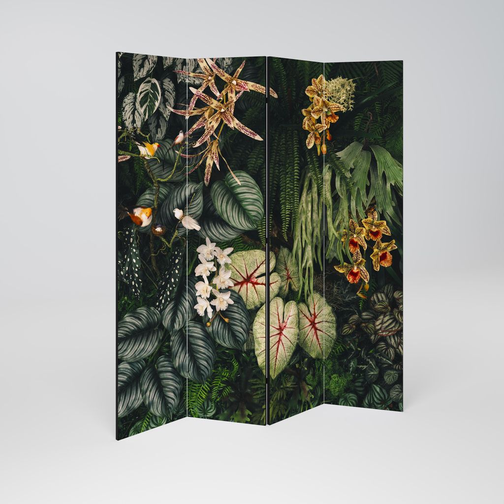 SpaceRebels Paravent Raumteiler - 4-teilig Raumtrenner, Druck 1-Seite - Raumtrenner - Trennwand Wohnung - Room Divider - Spanische Wand Deko Modern...