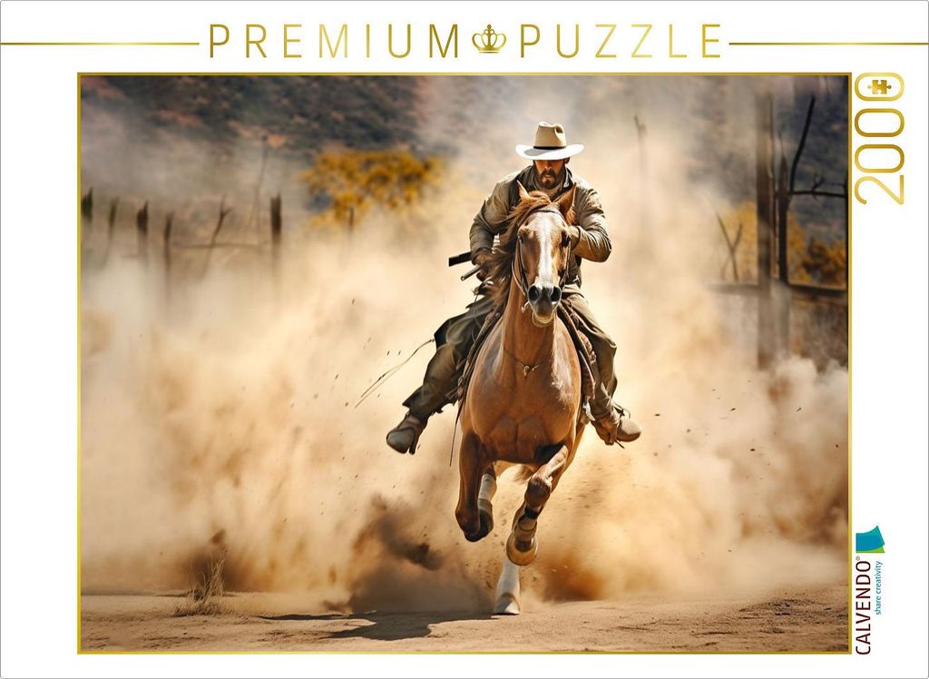 CALVENDO Puzzle Cowboy | 2000 Teile Lege-Größe 90x67cm Foto-Puzzle für glückliche Stunden