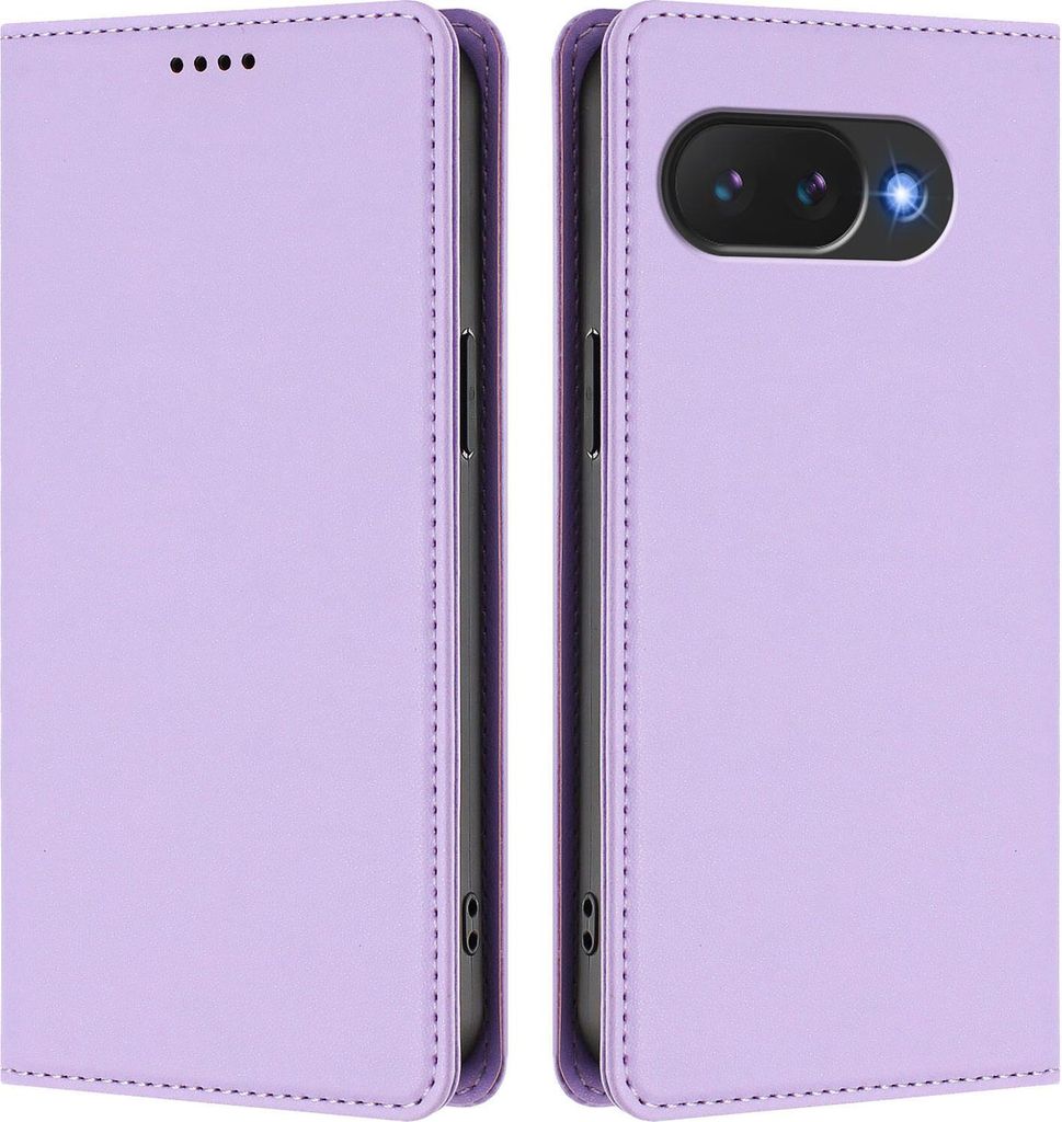 Handyhülle für Google Pixel 10A, Kunstleder Klapphülle Stoßfeste Magnetische Hülle mit Ständer Violett