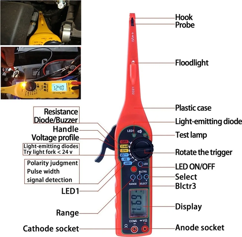 Multimetro a Penna MS8211 Giallo - Diagnostica Auto Senza Pensieri - 3