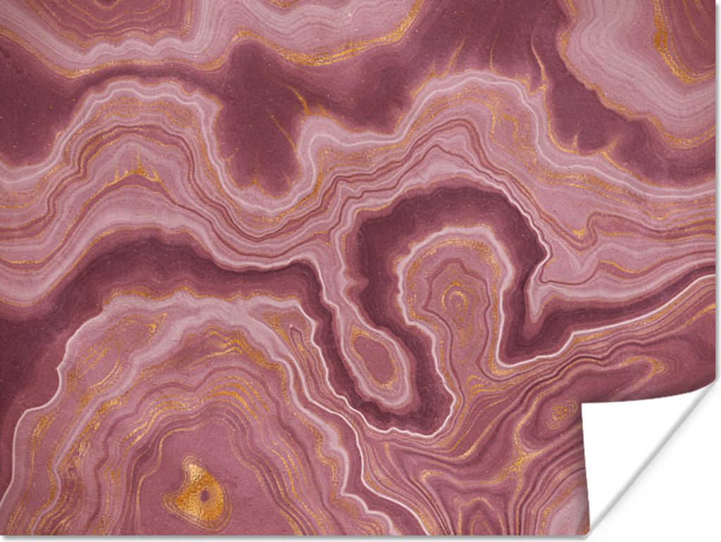 MuchoWow Poster Achat - Abstrakt - Steine - Rosa 160x120 cm - Foto Plakat