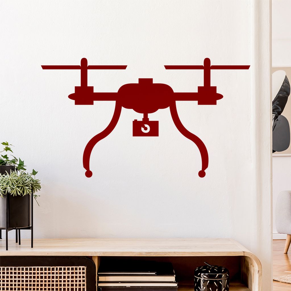 Kameradrohne Quadcopter Wandtattoo Wandaufkleber Wall Sticker - Dekoration, Küche, Wohnzimmer, Schlafzimmer, Badezimmer