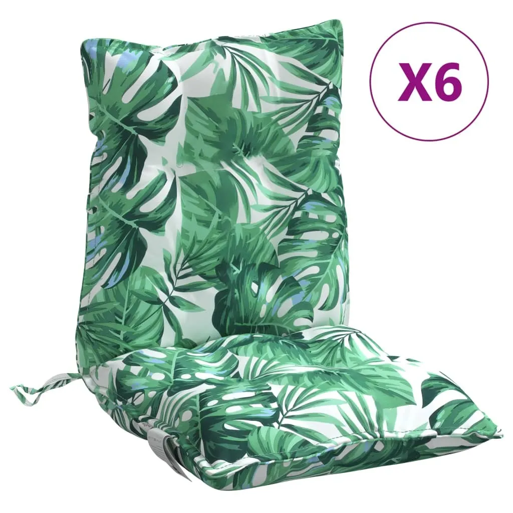 Set 6 Cuscini vidaXL Schienale Basso Foglie Oxford | Offerta Giardino