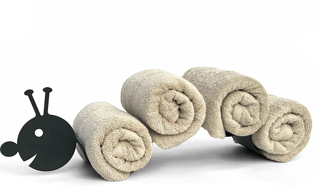 DanDiBo Porte-serviettes Chenille en Métal Noir pour WC et Salle de Bain