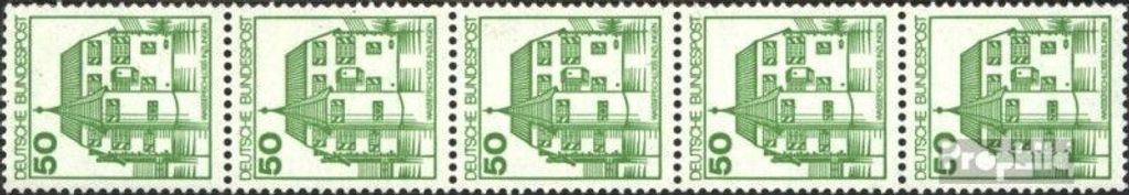 Briefmarken BRD (BR.Deutschland) 1980 Mi 1038A I R Fünferstreifen postfrisch Burgen und Schlösser