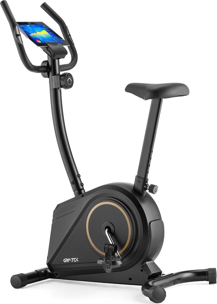 Gymtek Magnetischer Heimtrainer, Fahrrad für Zuhause - bis 120kg - 8 Widerstandsstufen, 5kg Schwungmasse - LCD Display - für Home Gym Fitness