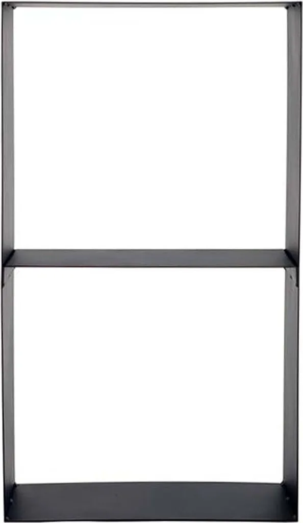 Range bûches 2 niveaux CASEY acier robuste noir mat format 45x30x80cm
