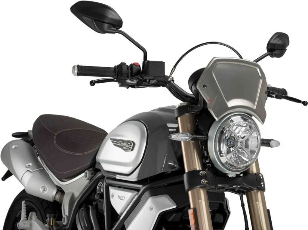 Plaque frontale PUIG en aluminium argenté robuste Ducati Scrambler 9800P