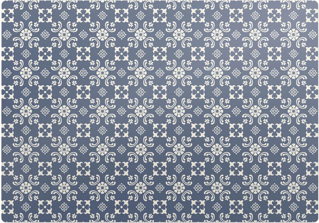 Blumenornament – Bodenschutzmatte – Rutschfest – Schutzmatte für Büro – Vinylmatte – Stuhlunterlage –100 x 70 cm