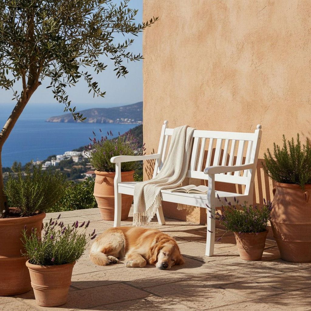 Gartenbank Aruba | 2-Sitzer | Weiß | HxBxT 88x115x69cm | Witterungs- & UV-beständiger Kunststoff | Parkbank Sitzbank Außenbereich Garten Balkon ...