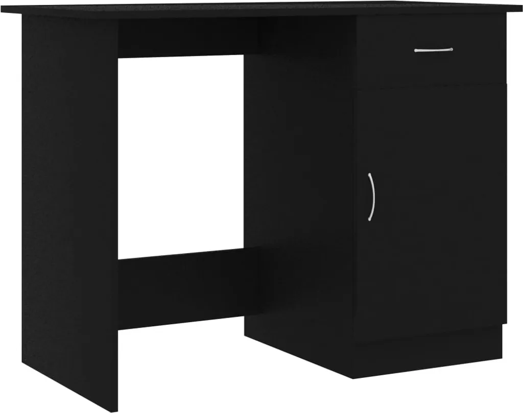 SYFAX™ Scrivania Nera 100x50x76 cm in Legno Multistrato