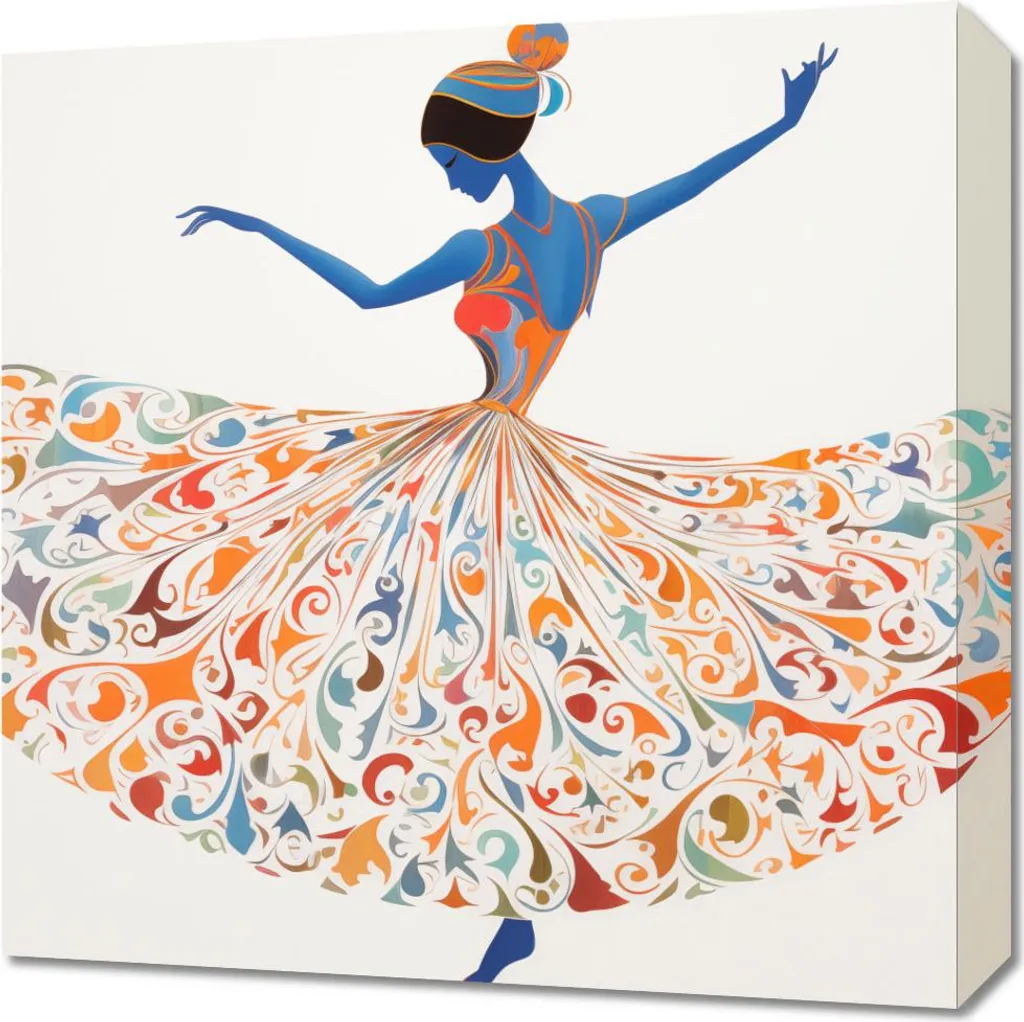 Quadro 50x50 cm Ballerina che volteggia