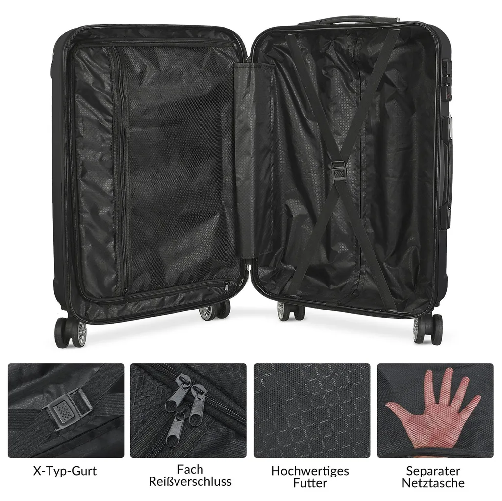 Set de bagages 4 roues multidirectionnelles et serrure TSA intégré - 4