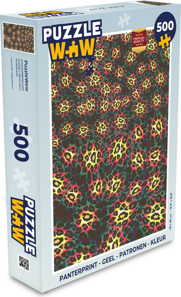 MuchoWow Puzzle 500 Teile Pantherdruck - Gelb - Muster - Farbe - Denken - Spiel - Toy
