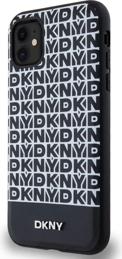 Coque iPhone 11 DKNY Noir Repeat Pattern avec Rayure Signature Chic - 4