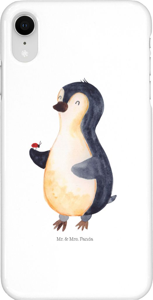 Mr. & Mrs. Panda Iphone XR Handyhülle Pinguin Marienkäfer - Weiß - Geschenk, Wunder, Lebensfreude, Premium Kunststoff, Glück, Aufmerksam, Liebe...