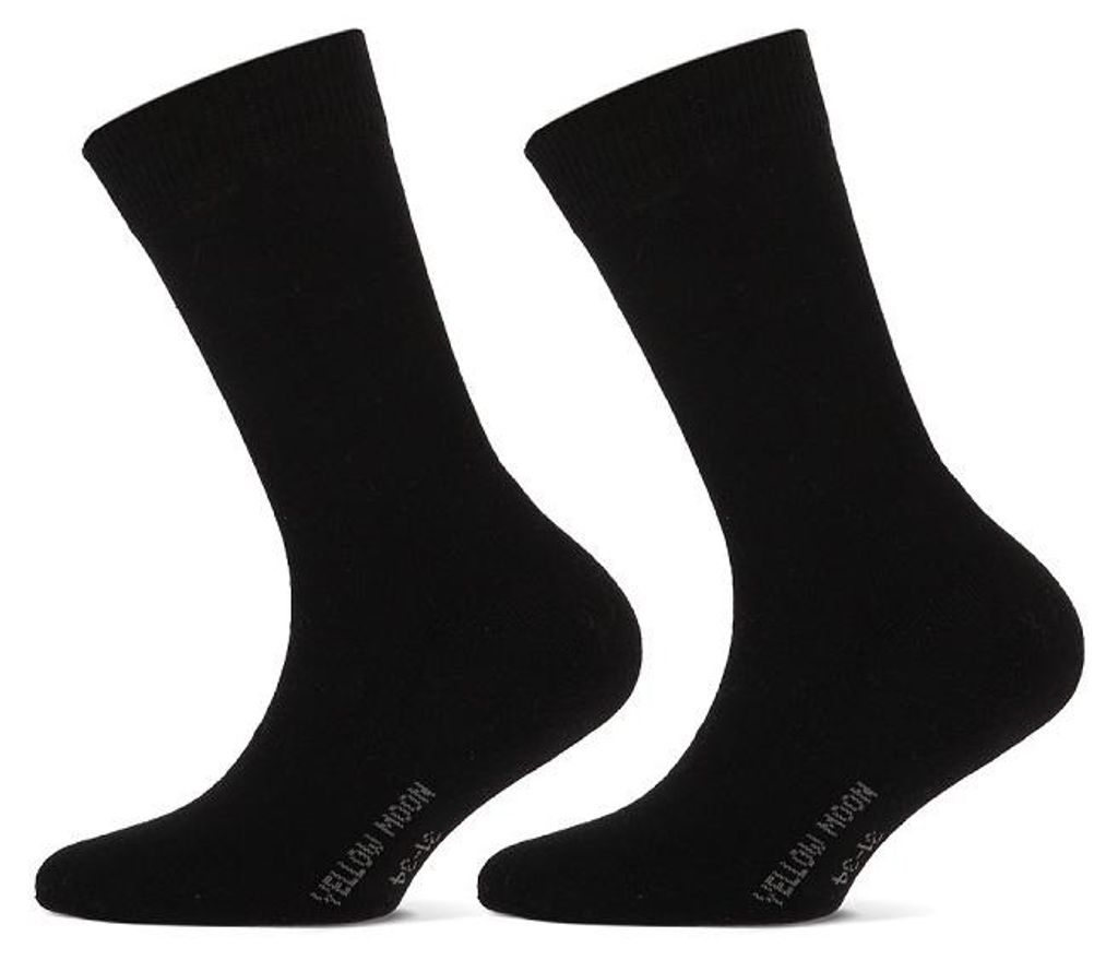 Kindersocken aus Baumwolle mit Badetuchsohle - Schwarz - 39-42 - 2 Paar