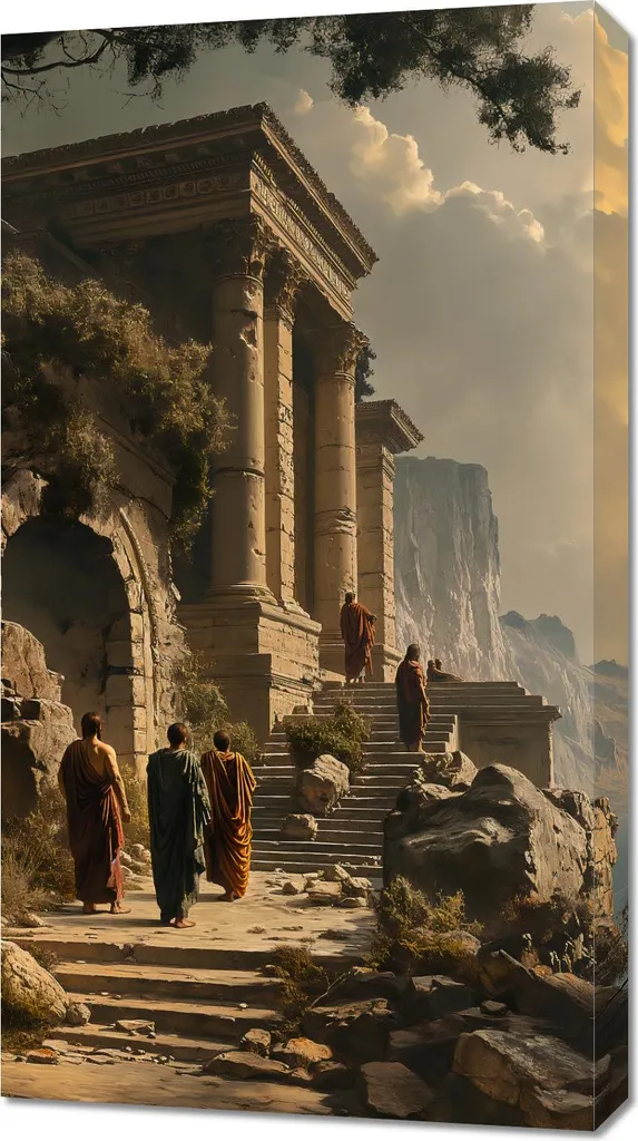 Decorazione Parete 50x90 Il Tempio della Saggezza | Stampa su Tela Lux