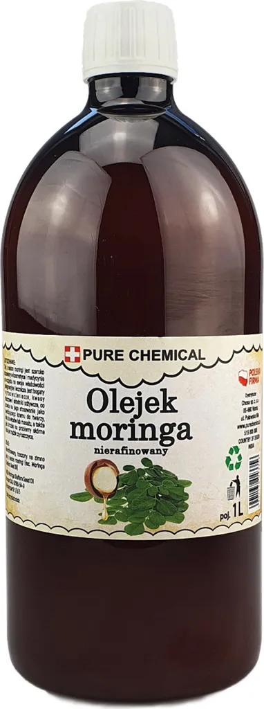 Olio di Moringa PURE CHEMICAL 1000ml - Puro, Spremuto a Freddo per Pelle e Capelli