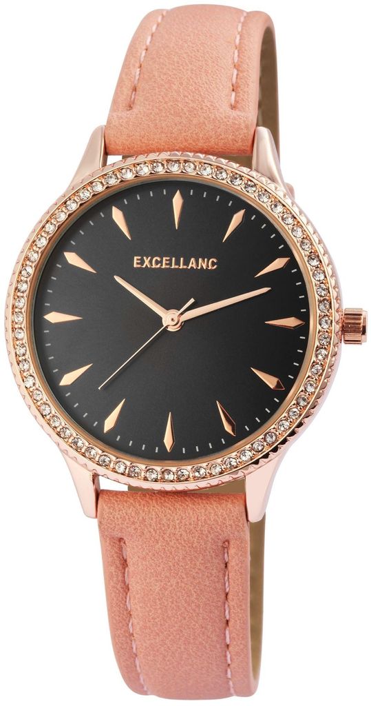 Damenuhr Armbanduhr Kunstlederband apricot Analog Produktbild 
