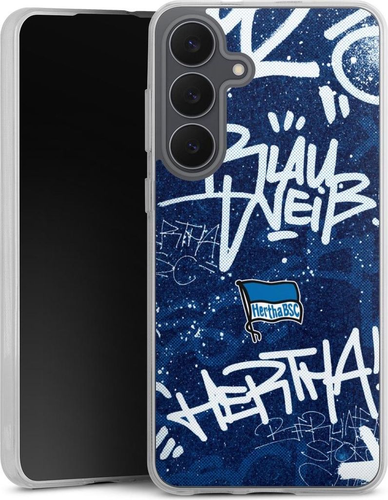 DeinDesign Handyhülle für Samsung Galaxy S25 FE Silikon Hülle Case Smartphone Schutzhülle Graffiti Hertha BSC Offizielles Lizenzprodukt