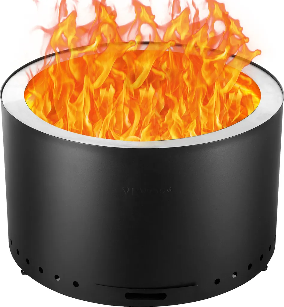Brasero extérieur à bois sans fumée en acier inoxydable pour jardin