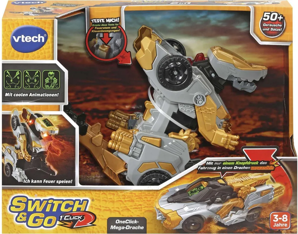 VTech Switch & Go OneClick-Mega-Drache, Jouet Transformable 2-en-1 - 6
