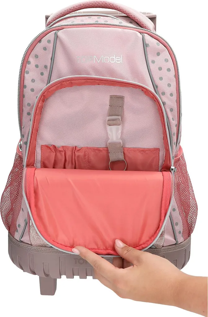 Sac à dos scolaire à roulettes TOPModel DOTS idéal pour le collège - 7