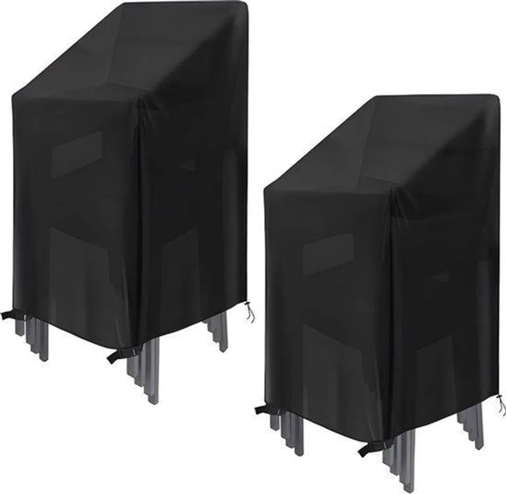Protection chaises de jardin anti-poussière et imperméable en noir mat
